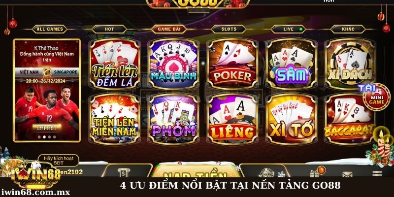 Giao diện cổng game GO88 đặc sắc thuộc 1 trong những ưu điểm nổi bật 